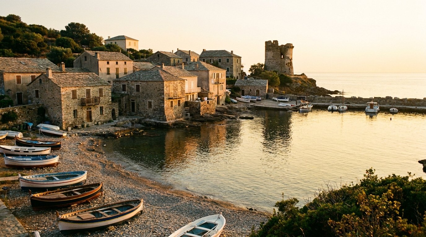 Village du Cap Corse entre mer et montagne